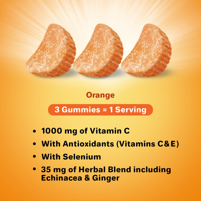 Airborne Orange Flavored Gummies,1000mg of Vitamin C and Minerals & Herbs Immune Support 42 ea