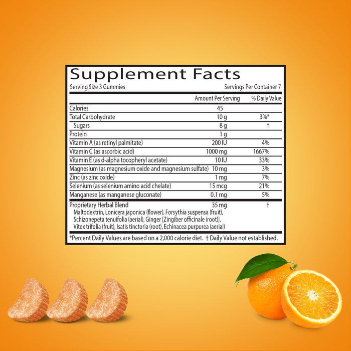 Airborne Orange Flavored Gummies,1000mg of Vitamin C and Minerals & Herbs Immune Support 42 ea