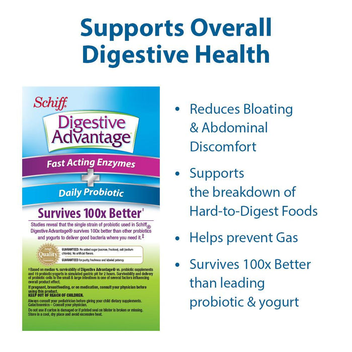 Digestive Advantage Fast Acting Enzymes + Daily Probiotic, 40 Capsules