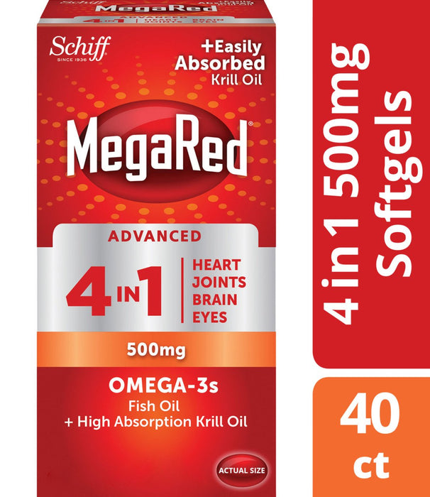 Megared Advanced 4 in1 500 Mg Omega 3 Supplement 40 ea