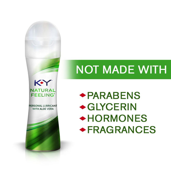 K-Y Natural Feeling Personal Lubricant With Aloe Vera, Water Based & Free From Harmful Chemicals 1.69 oz