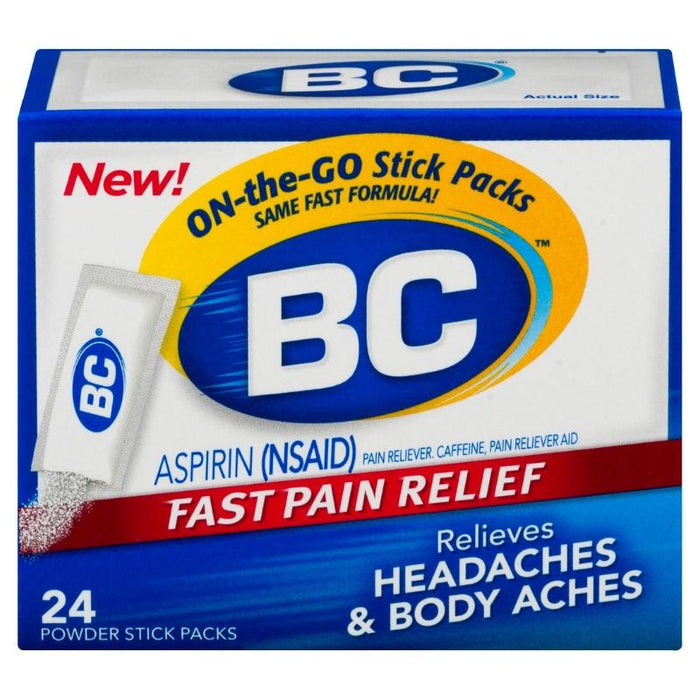 BC Original Formula Aspirin Fast Pain Relief Powders 24 ea