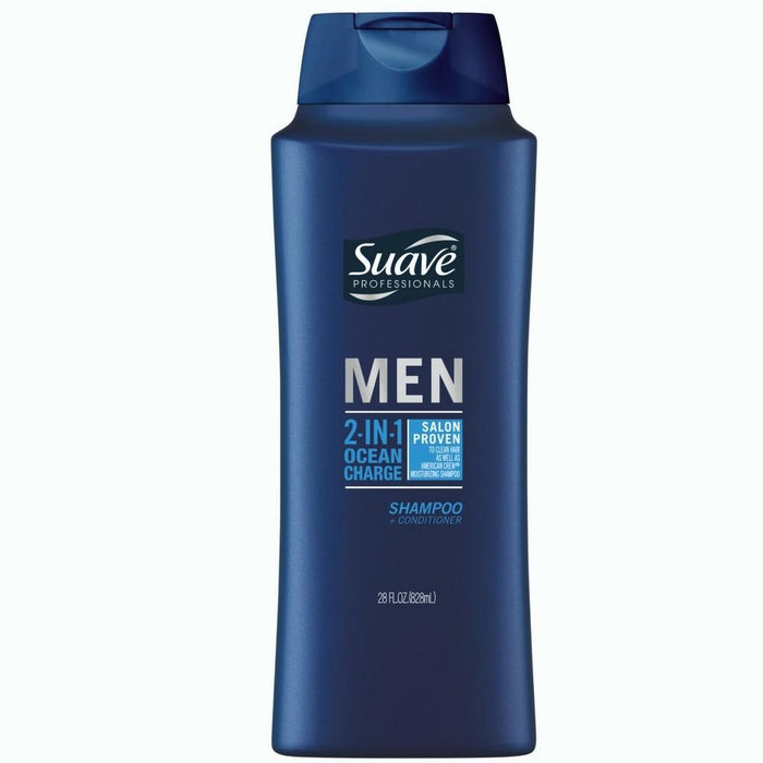 Suave Men 2 in 1 Shampoo and Conditioner Ocean Charge 28 oz