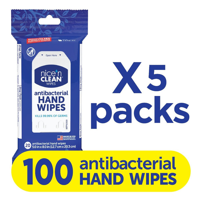 Nice ′N Clean Antibacterial Hand Wipes...100ct Pack