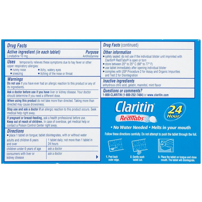 CLARITIN 24 Hour Allergy RediTabs 10 ea