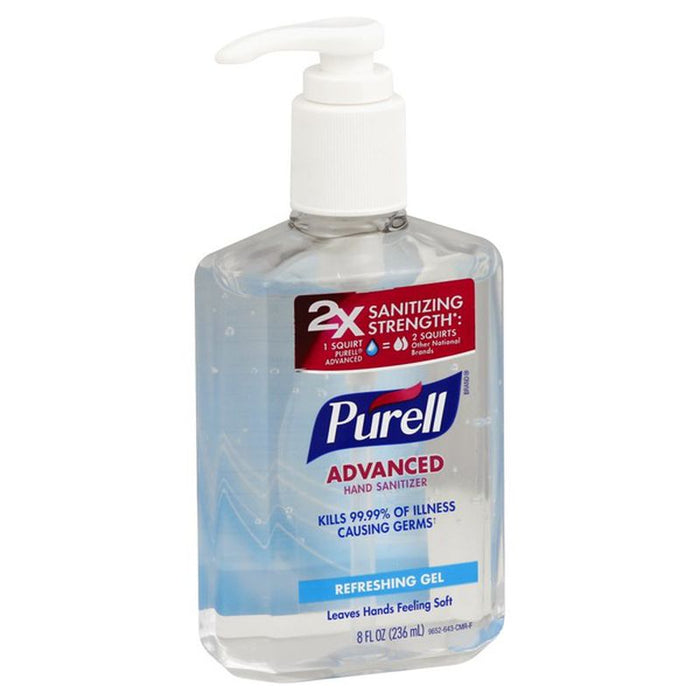 Purell Advanced hand sanitizer .