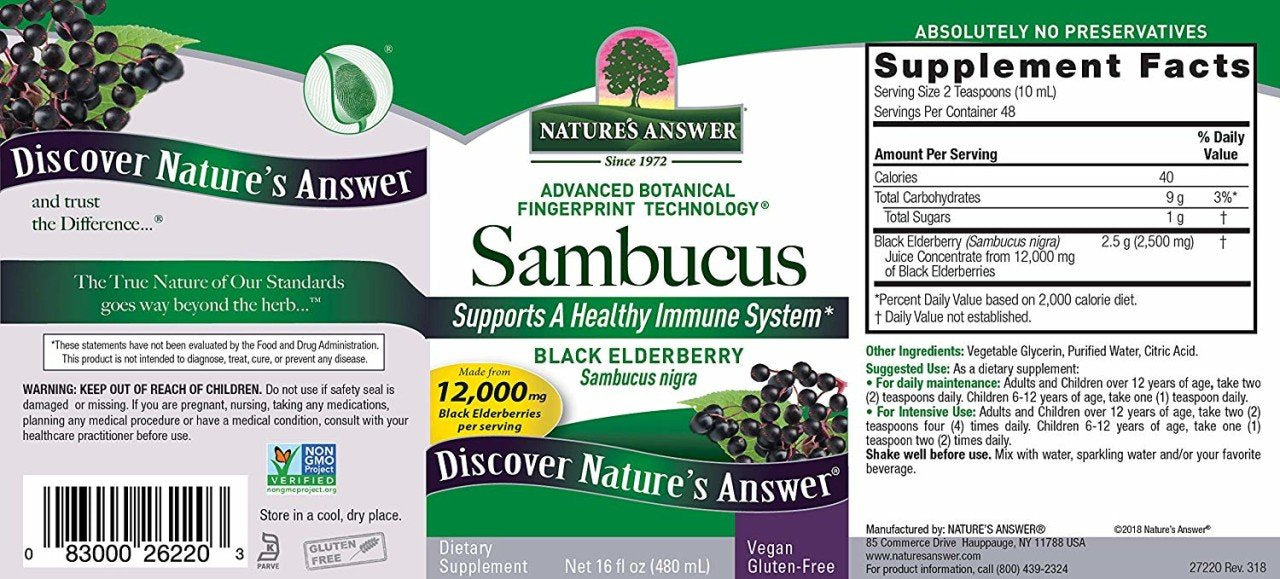 Nature's Answer  Sambucus Original 16 oz