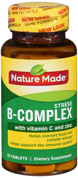 Nature Made Stress B-Complex Dietary Supplement Tablets with Vitamin C & Zinc 75 ea